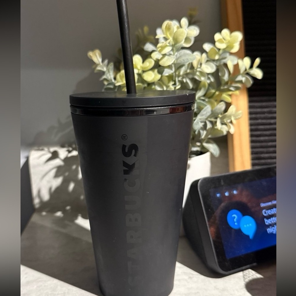Starbucks Matte Black Tumbler with Straw